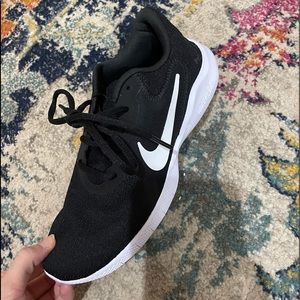 Black and white nike shoes